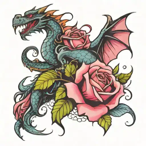 Rose With Dragon Wrapped