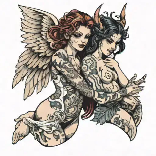 Nude Lesbians Angel Devil