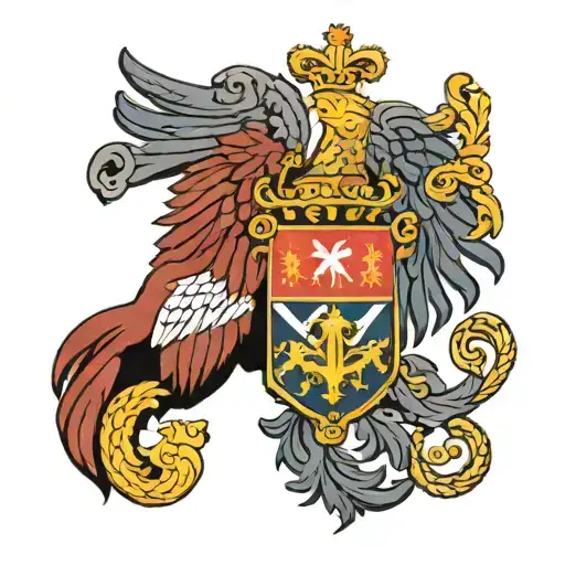 Barbados Flag Intertwined With Polish Eagle