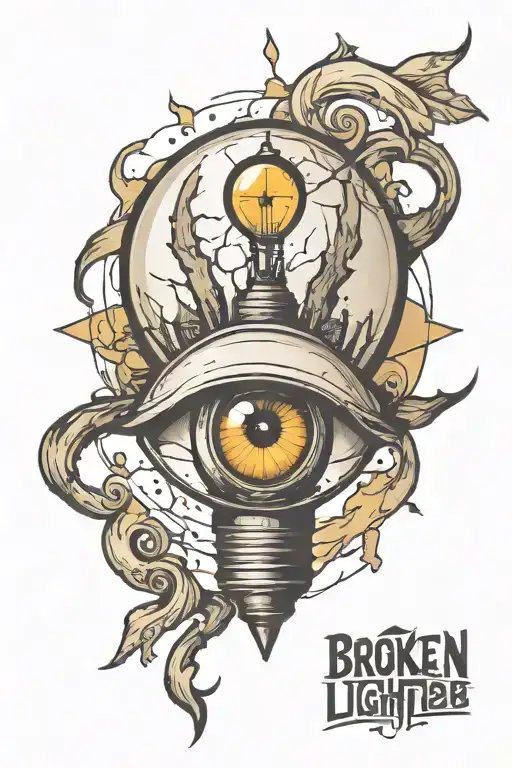 Broken Lightbulb With Eye Inside