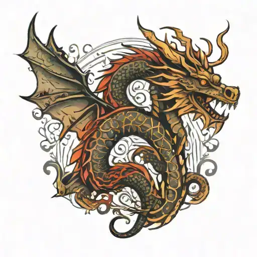 Dragon And The Inscription Tober One