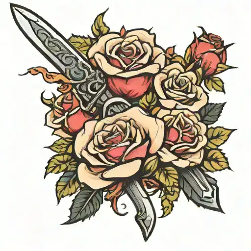Sword And Number 2 Roses