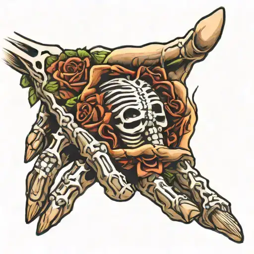 Skeleton Hand Tattoo Rip Skin