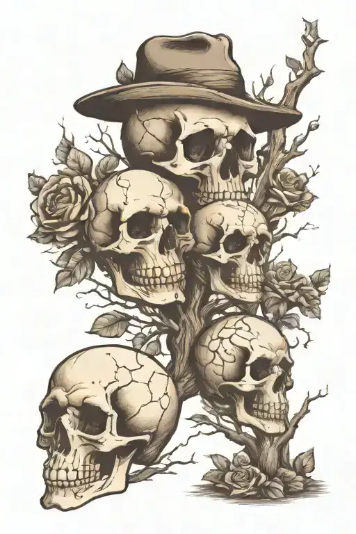 Skull Family Tree Father Mother Son Son Daughter