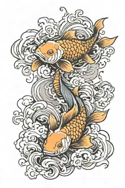 Koi Fish And Smoke Coming