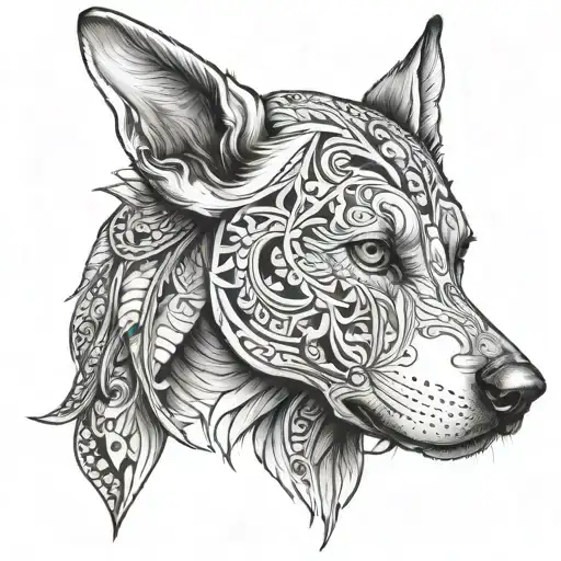 Draw A Dog And Finish Drawing The Person From The Left Side Of Photo For Black-white