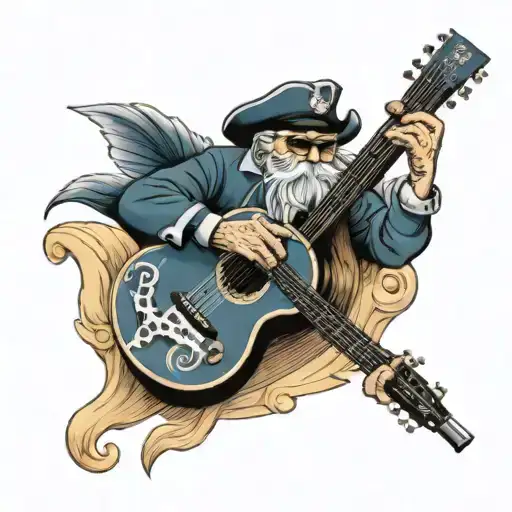 Grandpa In The Navy With Guitar
