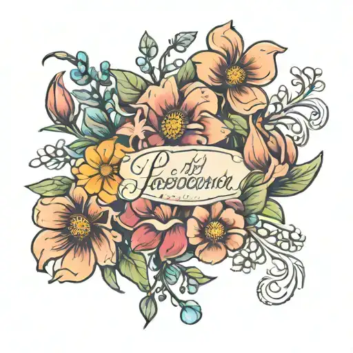 Birth Flowers With Names Incorporated