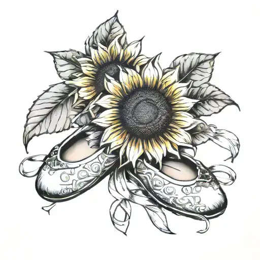 Celestial Sunflower With Ballet Shoes