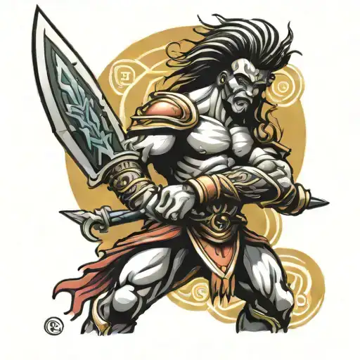 Brazilian And Italian Warrior Wielding A Sword