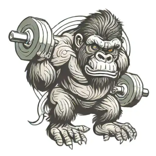 3 Eyed Gorilla Lifting Weights