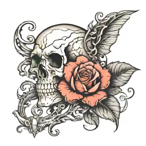 Skull And Rose Growing