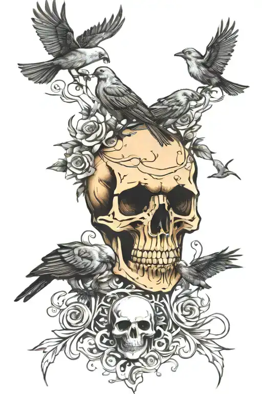 Skull And Crows