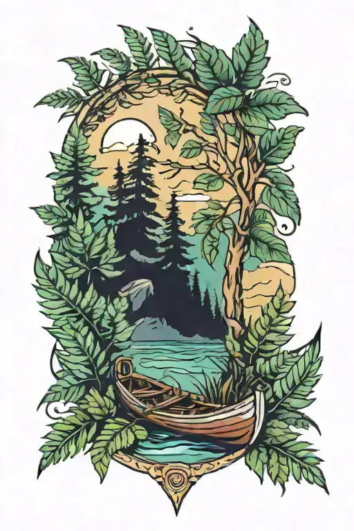 Mountain River Canoe Ferns