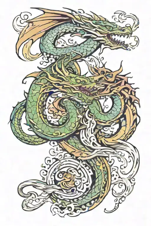 Dragons Swirling Out Of Book
