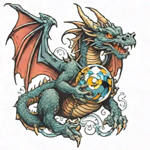 Dragon With Cristal Ball In Hand