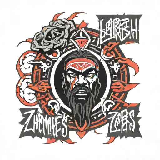 Flatbush Zombies Logo Hollow Black And Red