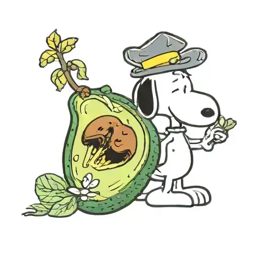 Snoopy And Avocado Seed