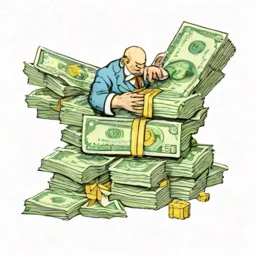 Stack Of Money Hustling Figure Counting Money