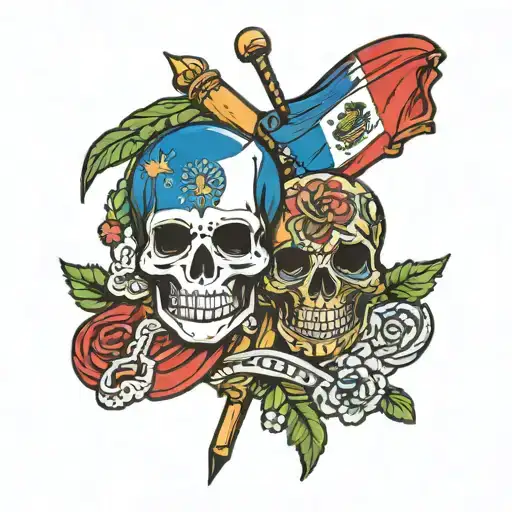 Mexican Flag And Honduran Flag