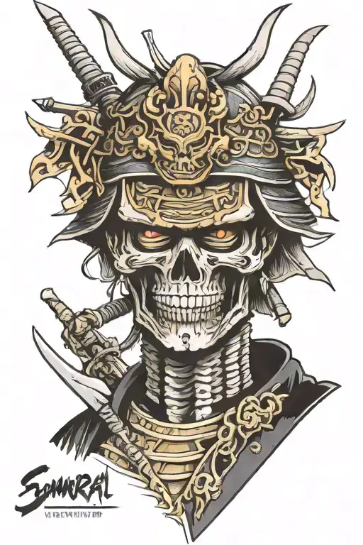 Samurai With A Skeleton Face