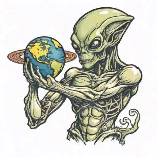 Alien Holding Planet Earth