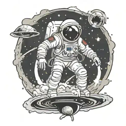 Astronaut Falling Into A Black Hole