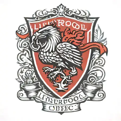 Liverpool Fc Logo With The Hawk Tuah Girls Head