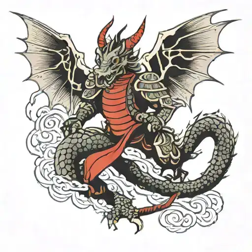 Samurai Dragon With Wings