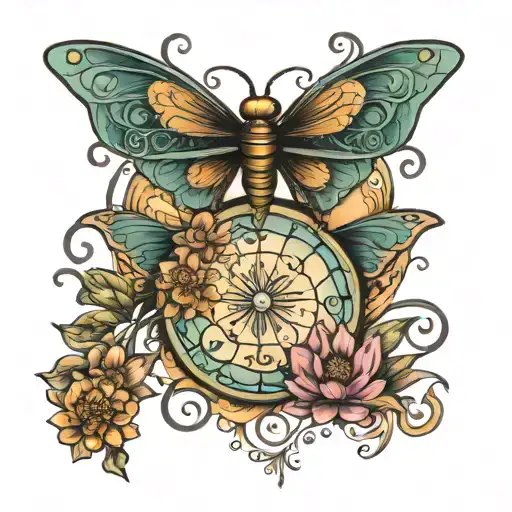 Moon Chakra Dragonfly Flying