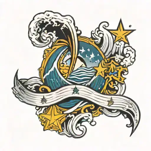 Wave With Star And Crescent From Portsmouth Fc Badge