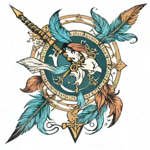 Sagittarius Arrow With Feathers