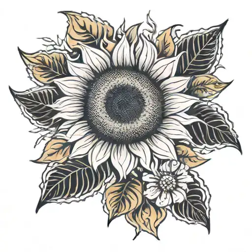 Sunflower With Leo Zodiac