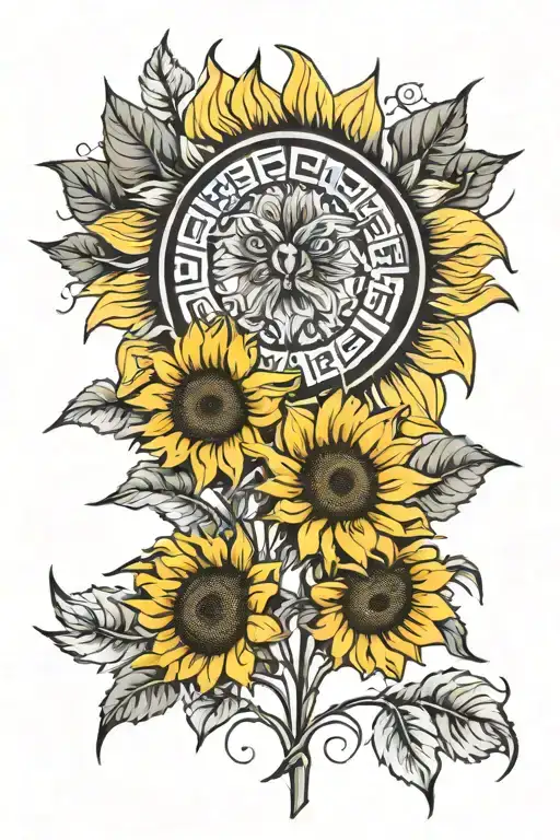 Sunflower With Leo Zodiac Signs