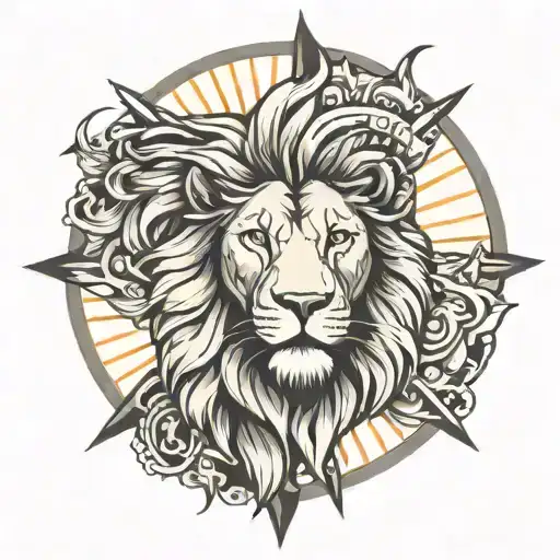 Lion And Sun Rays