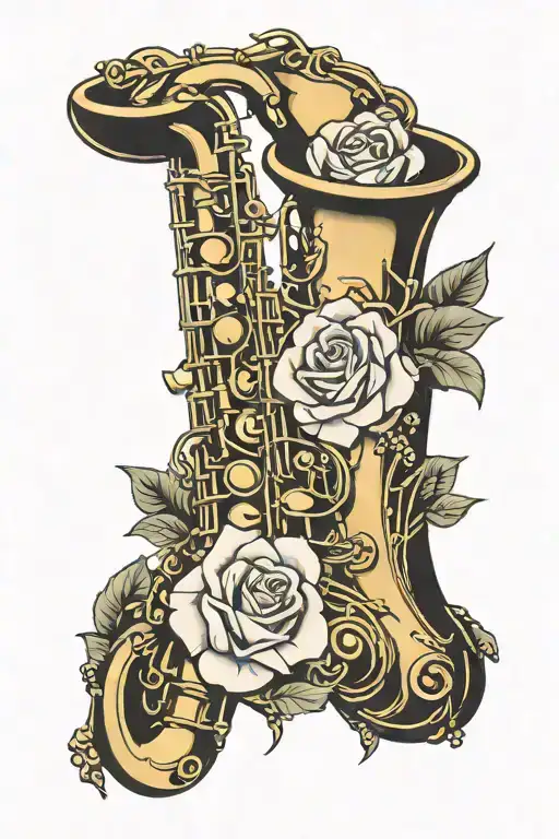 Saxophone And Rose