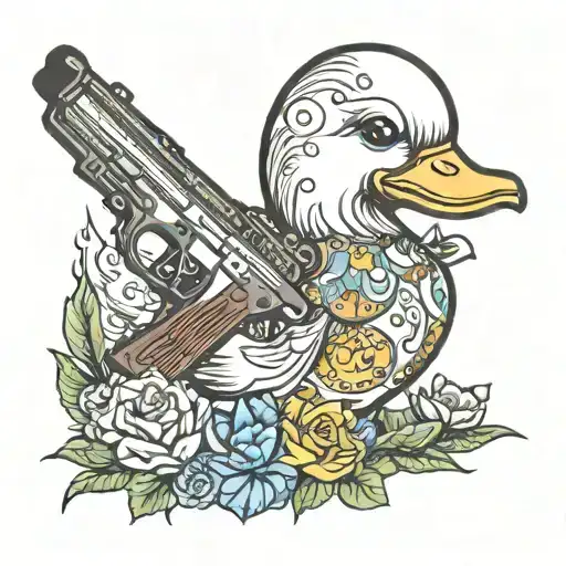 Rubber Duck Holding A Desert Eagle