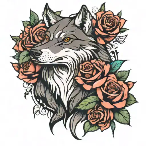 Wolf And Roses