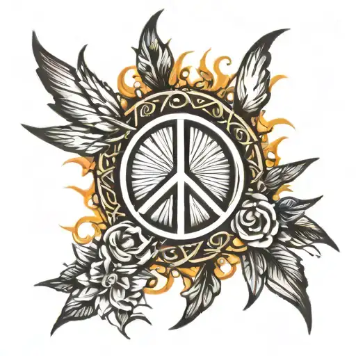 Peace Sign And Sun Rays