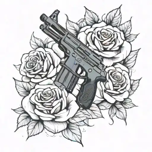 Ak 47 And Rose