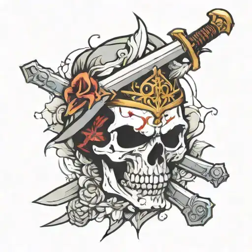 Skull With Sword