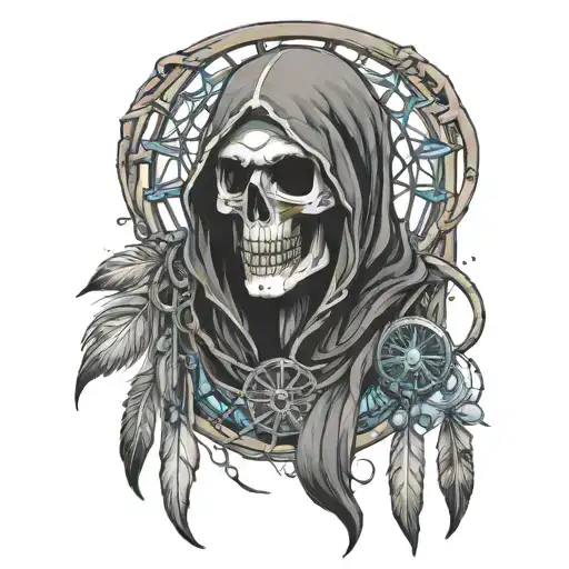 Grim Reaper In A Dream Catcher Very Detailed Portrait