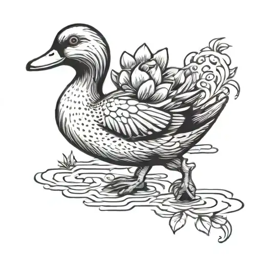 Little Duck Black And White