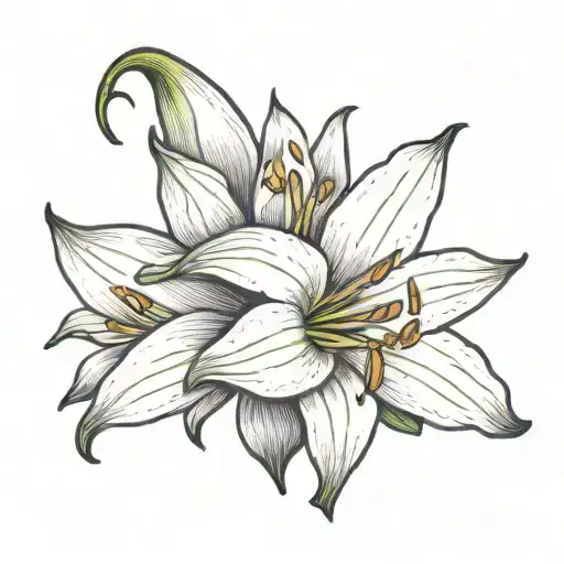 Traditional Easter Lily Tattoo Design In Black And White The Size Of An Inch Very Basic