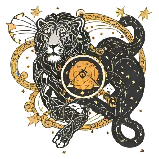 Leo And Peices Constellation Intertwined