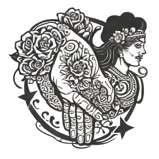 Dad And Mom Holding Hand