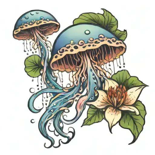 Jelly Fish And Lilly Pad