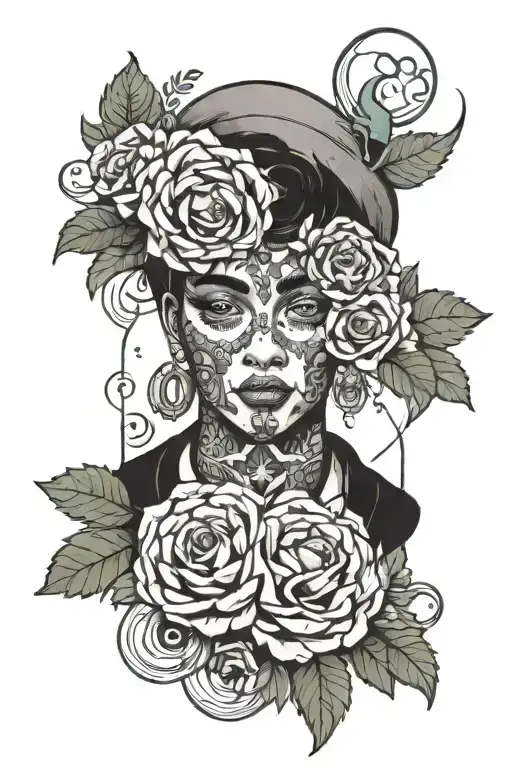 Marigold Flowers And Money Surrounding An Open Eye With Success Symbol Half Sleeve