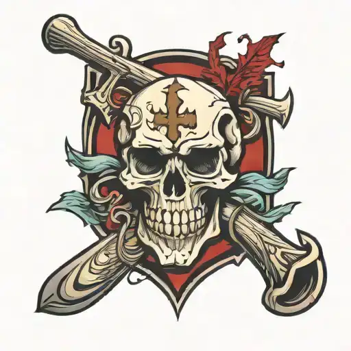 Skull And Cross Baseball Bats