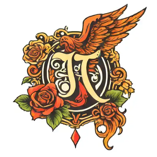 Letters Tsi With Blood Drop Falling Angel